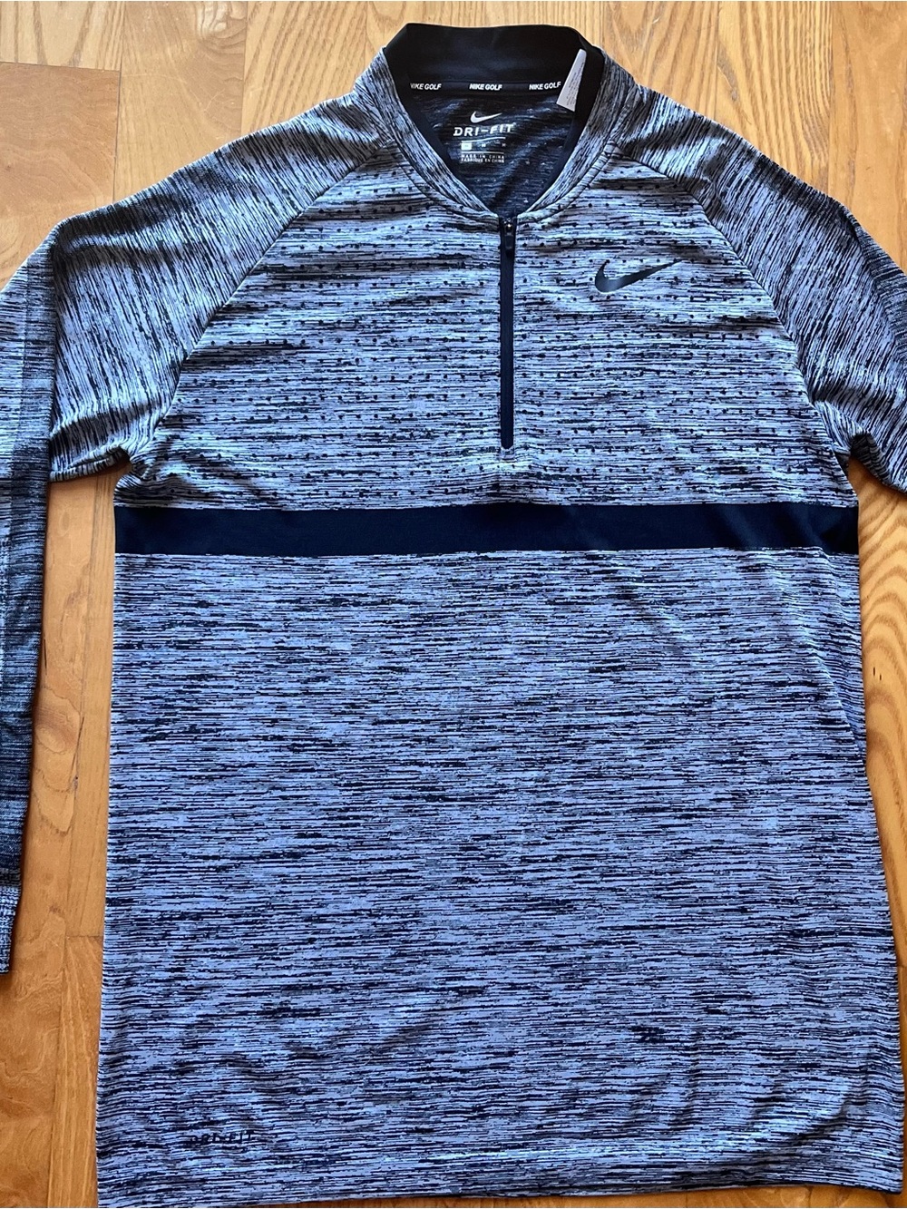 Nike golf Dri-FIT Quarter-Zip Athletic Pullover - Heathered Blue/Black mens MED